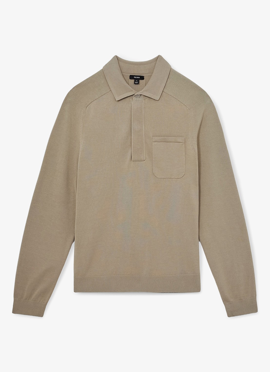 Reiss Clinton regular fit polo met borstzak - voorkant 3 lichtgroen