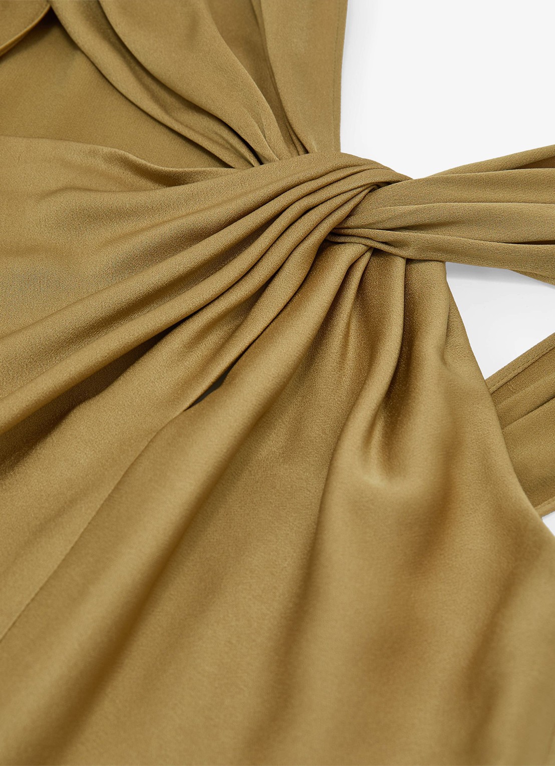 Reiss Clodagh midi jurk met gedrapeerd detail - detail 5 goud