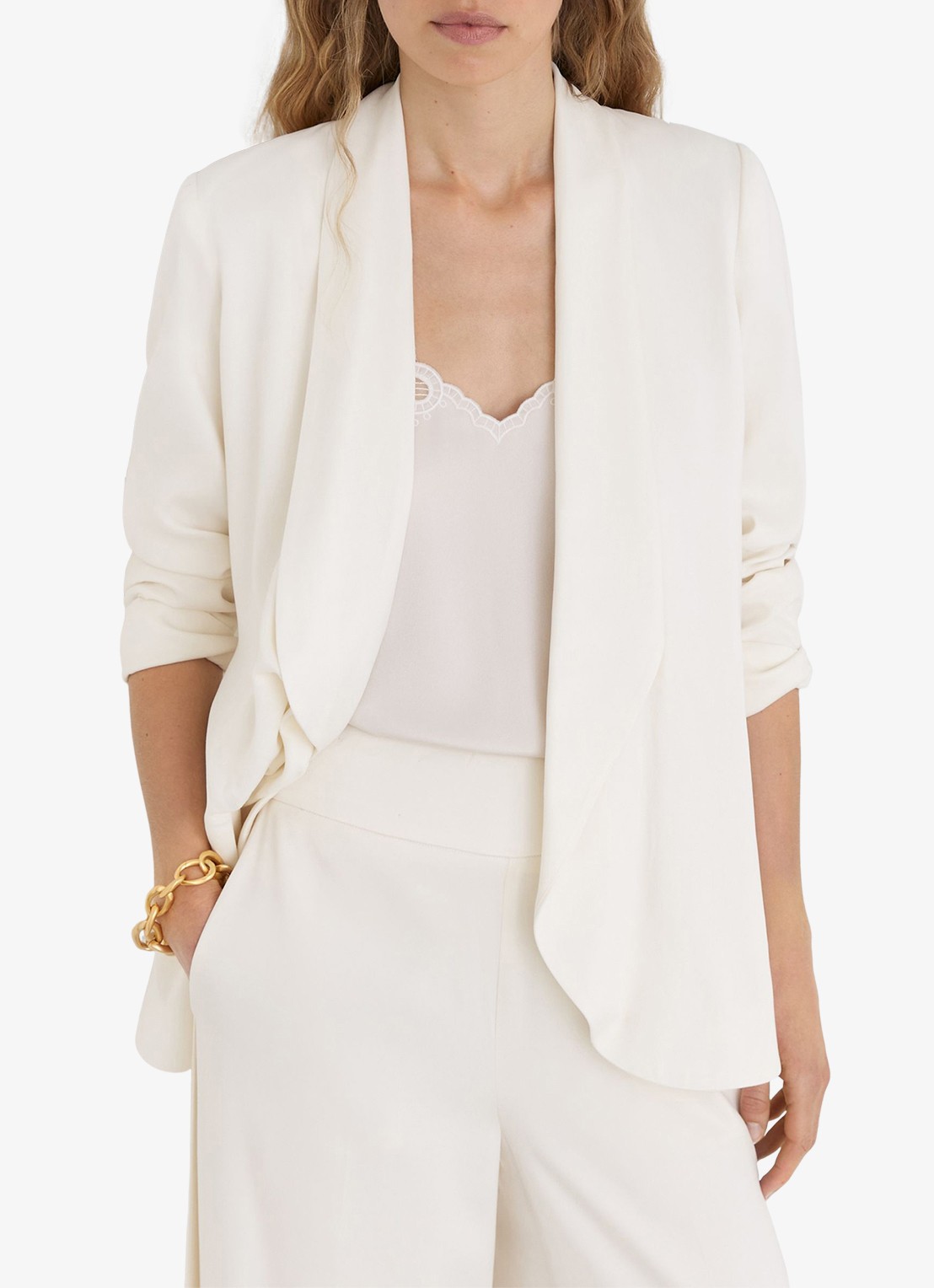 Reiss Clover blazer met gestrikt detail - detail 2 wit