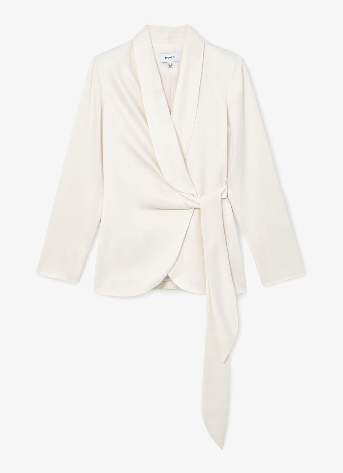 Reiss Clover blazer met gestrikt detail - voorkant 6 wit