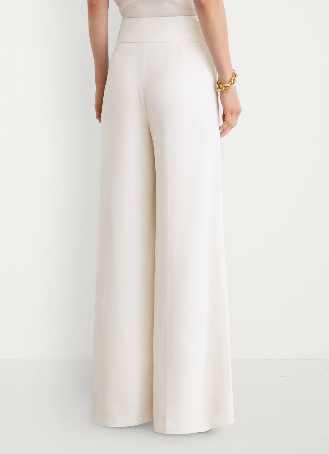 Reiss Clover high waist wide fit pantalon met steekzakken - achterkant wit