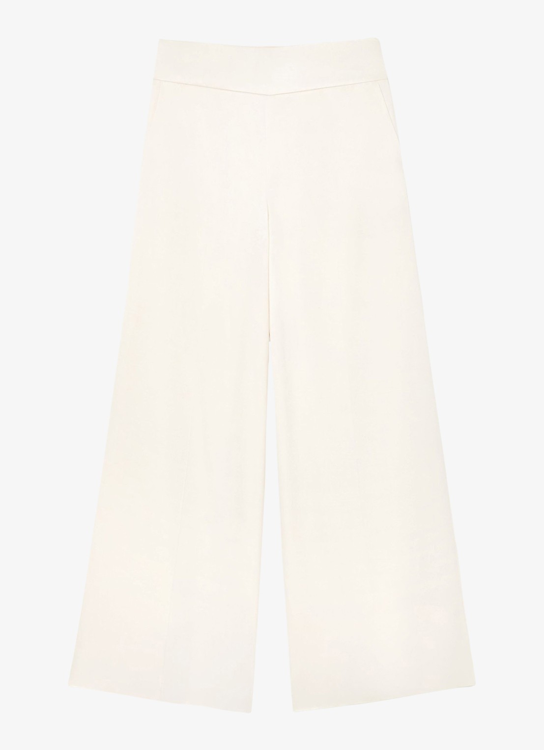 Reiss Clover high waist wide fit pantalon met steekzakken - voorkant 2 wit