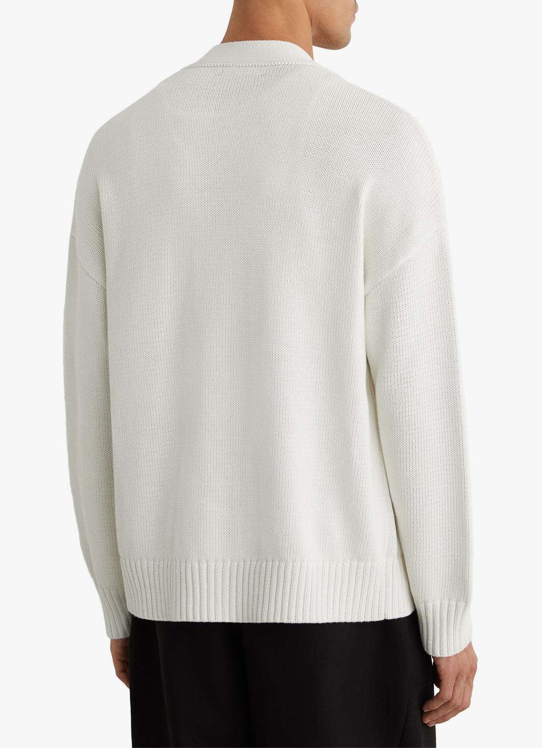 Reiss Coates grofgebreid vest met borduring - achterkant 7 gebroken wit