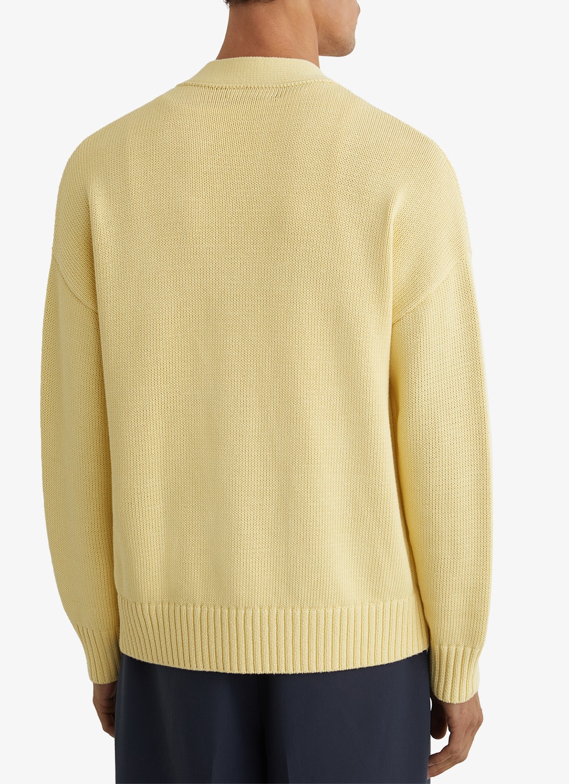 Reiss Coates grofgebreid vest met borduring - achterkant 3 geel