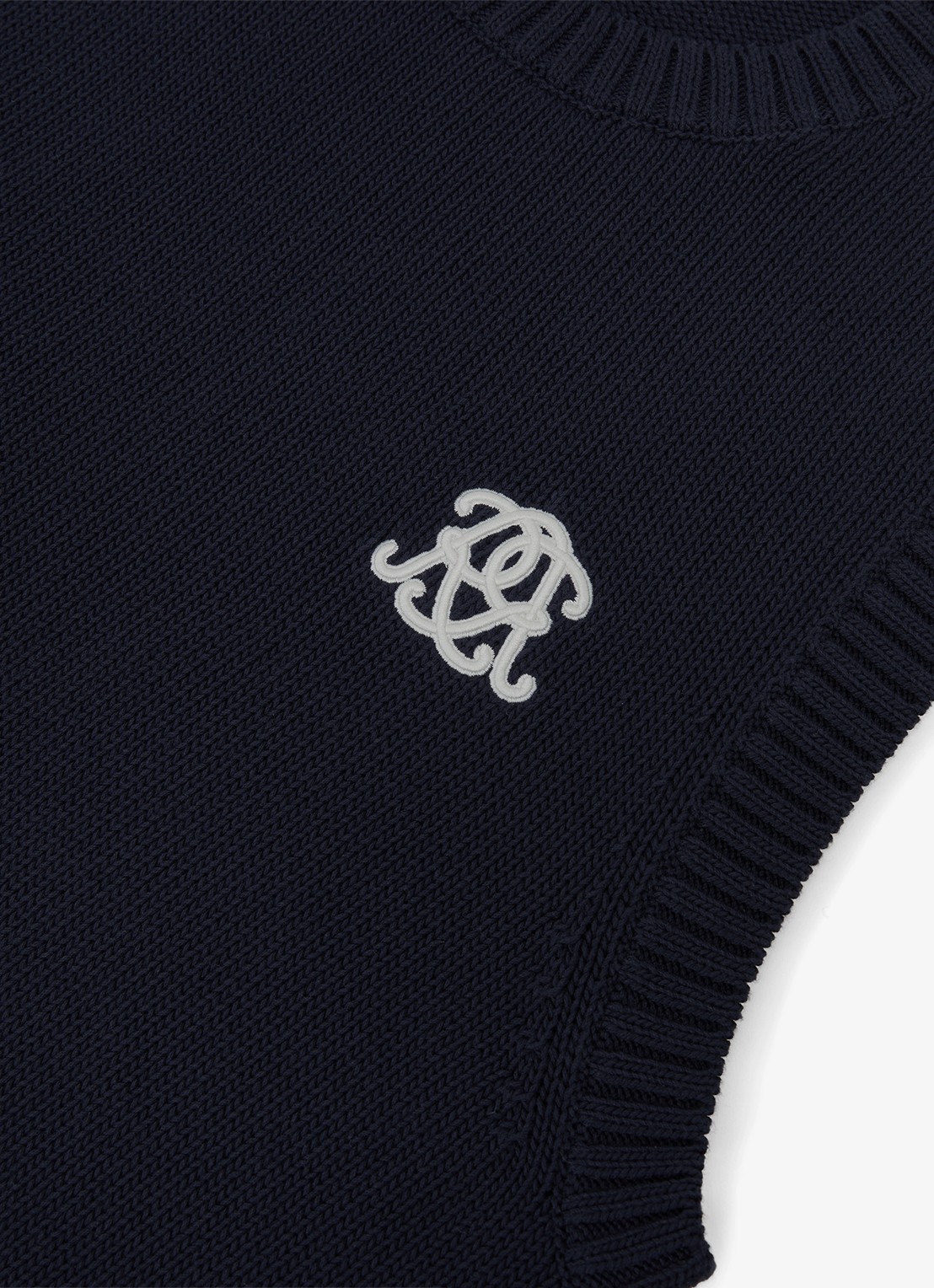 Reiss Coben grofgebreid vest met logo  - detail 3 donkerblauw