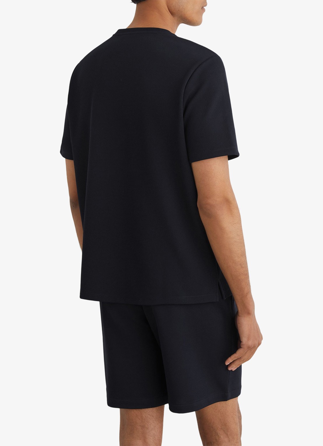 Reiss Cole T-shirt met structuur - achterkant navy / blauw