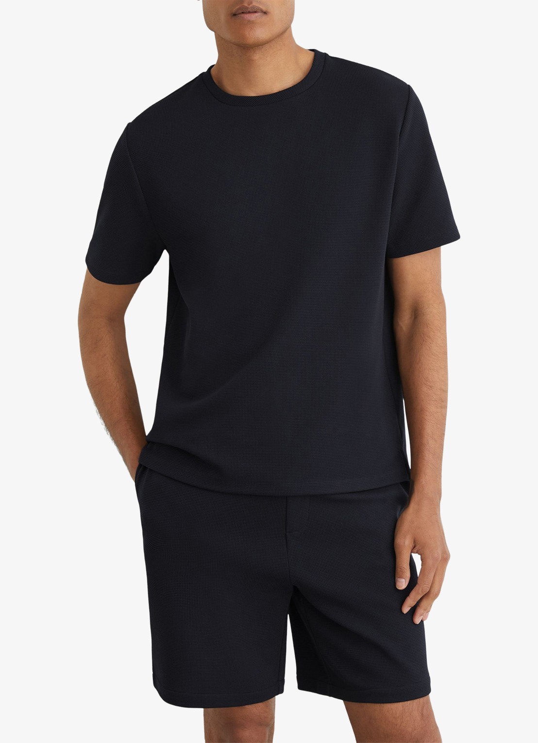 Reiss Cole T-shirt met structuur - detail 4 navy / blauw