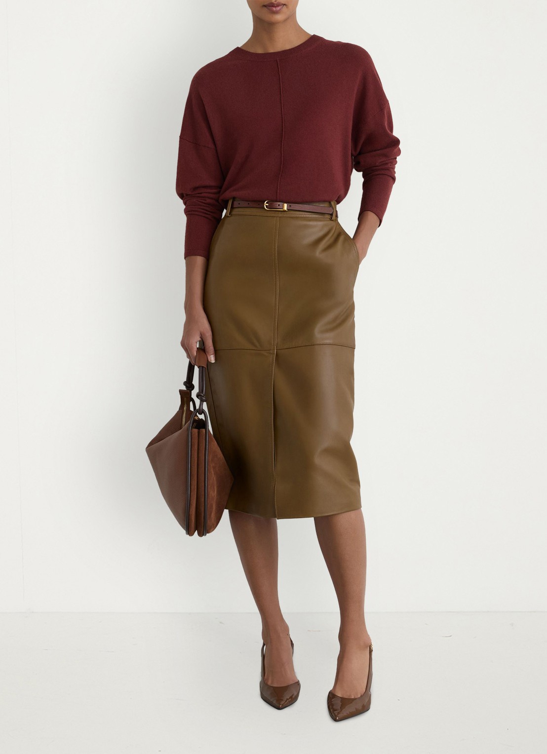 Reiss Colette fijngebreide trui in kasjmierblend - detail 7 donkerrood