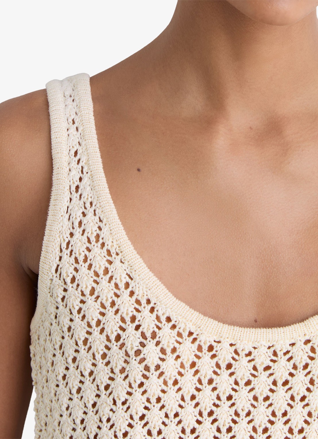 Reiss Colette grofgebreide top van linnen - detail 4 creme