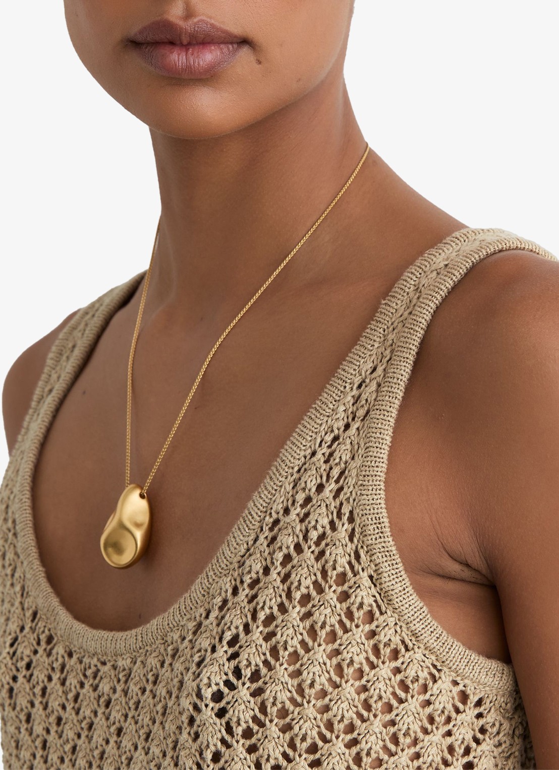 Reiss Colette grofgebreide top van linnen - detail 6 khaki