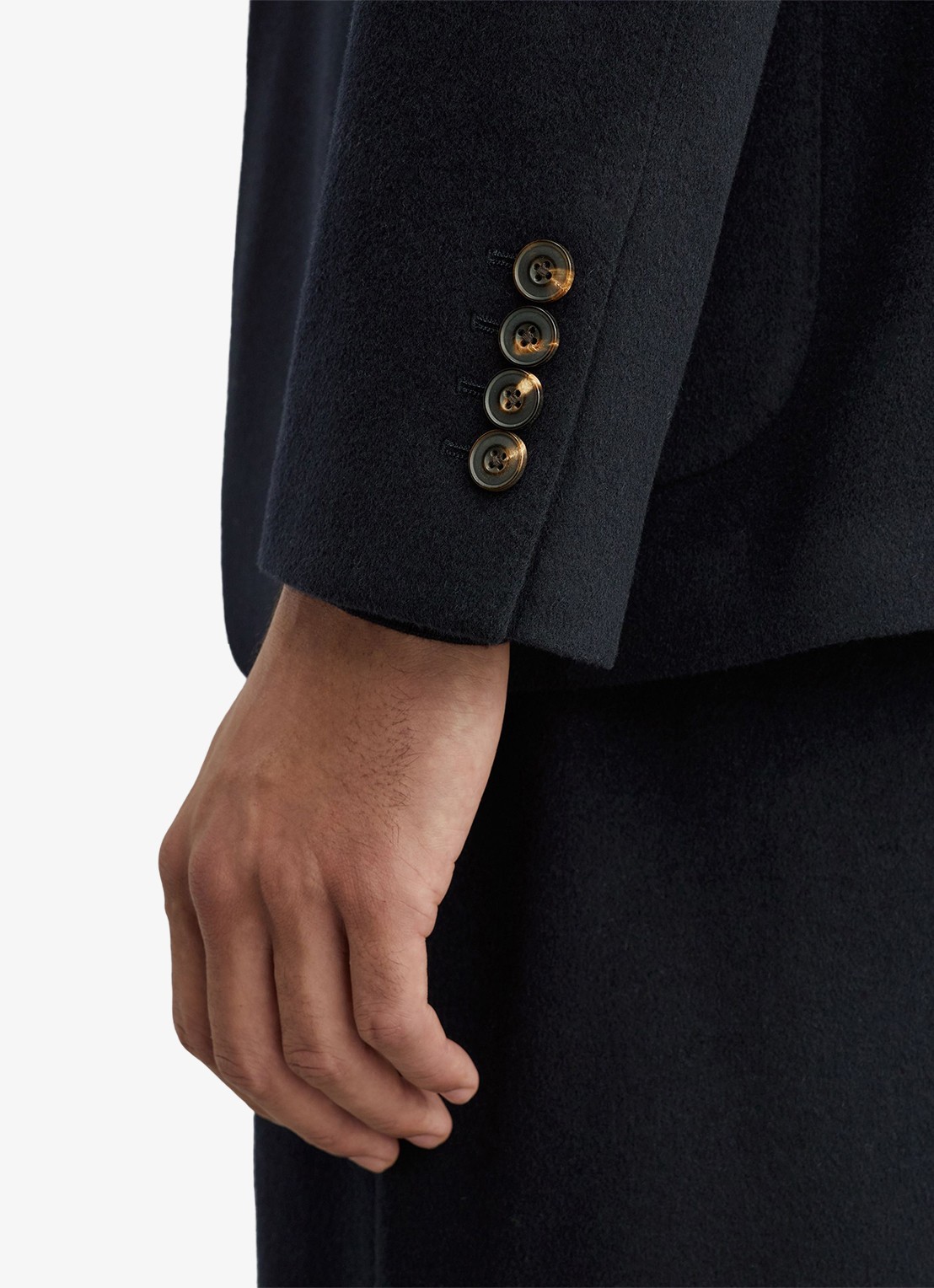Reiss Collin fitted colbert in wolblend met opgestikte zakken - detail 4 navy / blauw