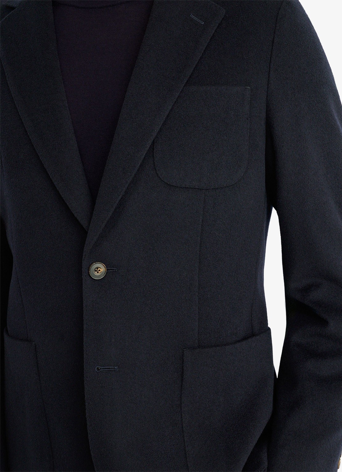 Reiss Collin fitted colbert in wolblend met opgestikte zakken - detail 5 navy / blauw