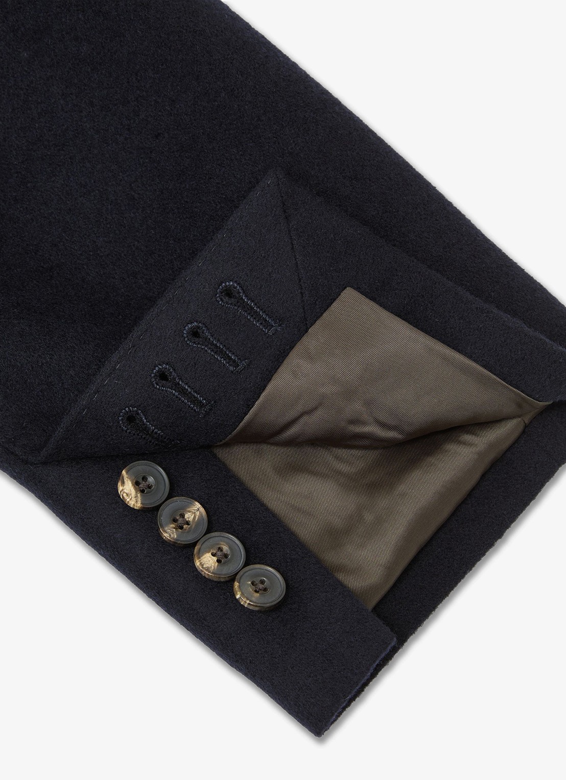 Reiss Collin fitted colbert in wolblend met opgestikte zakken - detail 6 navy / blauw