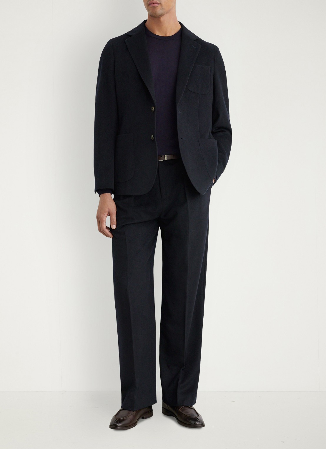 Reiss Collin fitted colbert in wolblend met opgestikte zakken - voorkant 2 navy / blauw