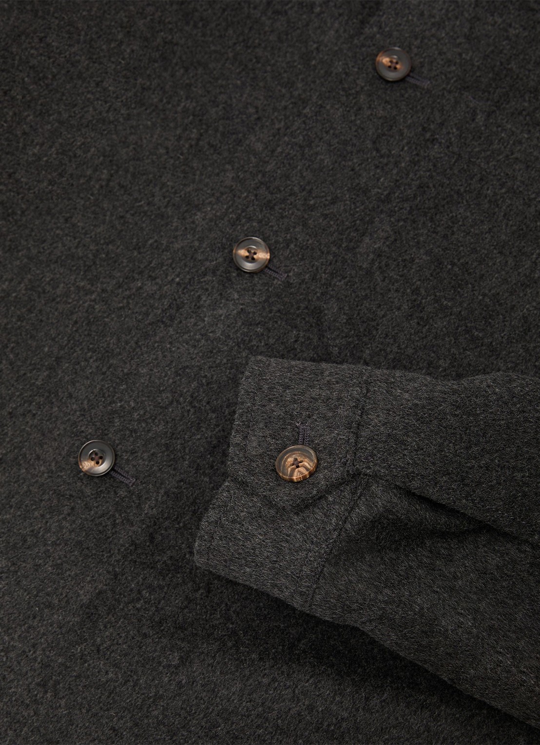 Reiss Collin overshirt in wolblend met borstzak - detail 5 donkergrijs