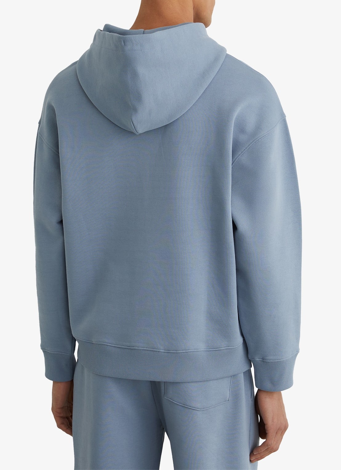 Reiss Conlin hoodie met borduring - achterkant lichtblauw