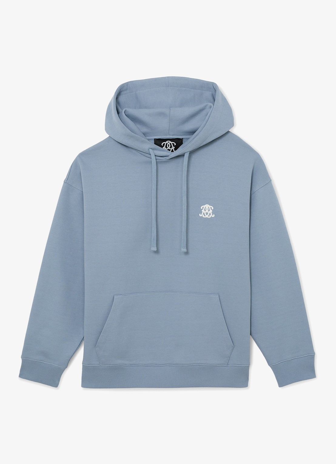 Reiss Conlin hoodie met borduring - voorkant 6 lichtblauw
