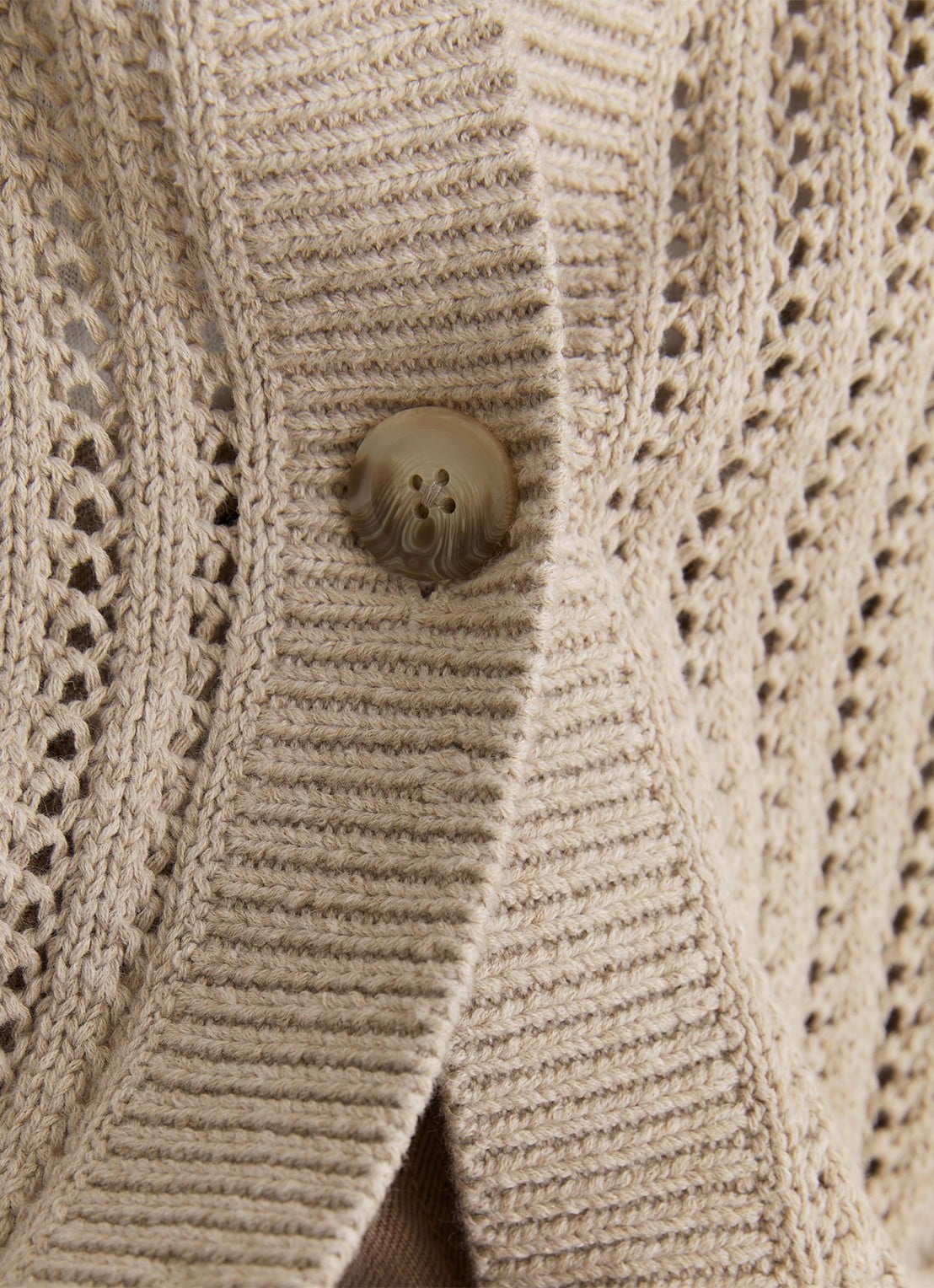 Reiss Constance opengebreid vest in linnenblend - detail 6 neutral / beige