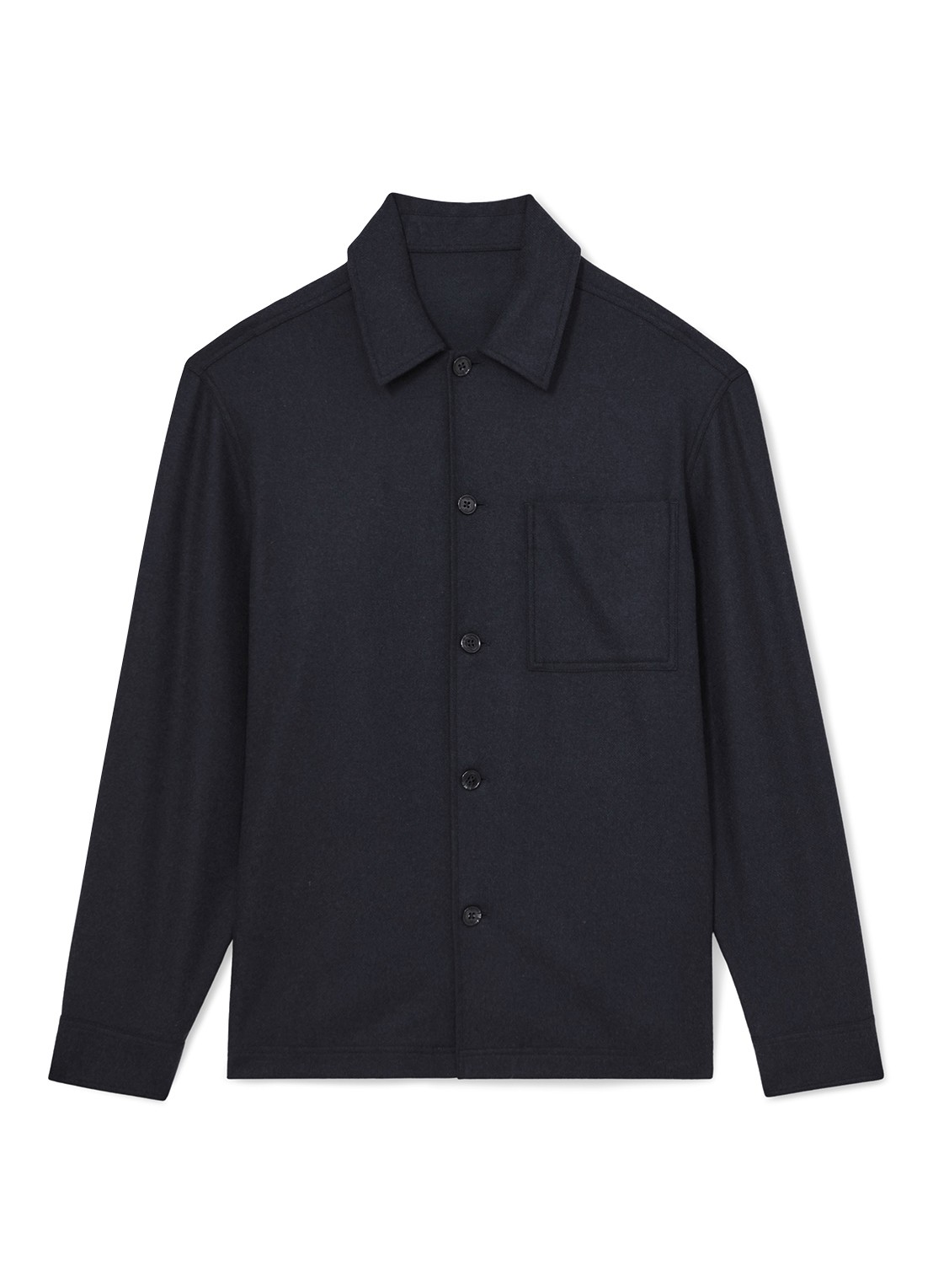 Reiss Cooper overshirt  met borstzak - voorkant 2 donkerblauw