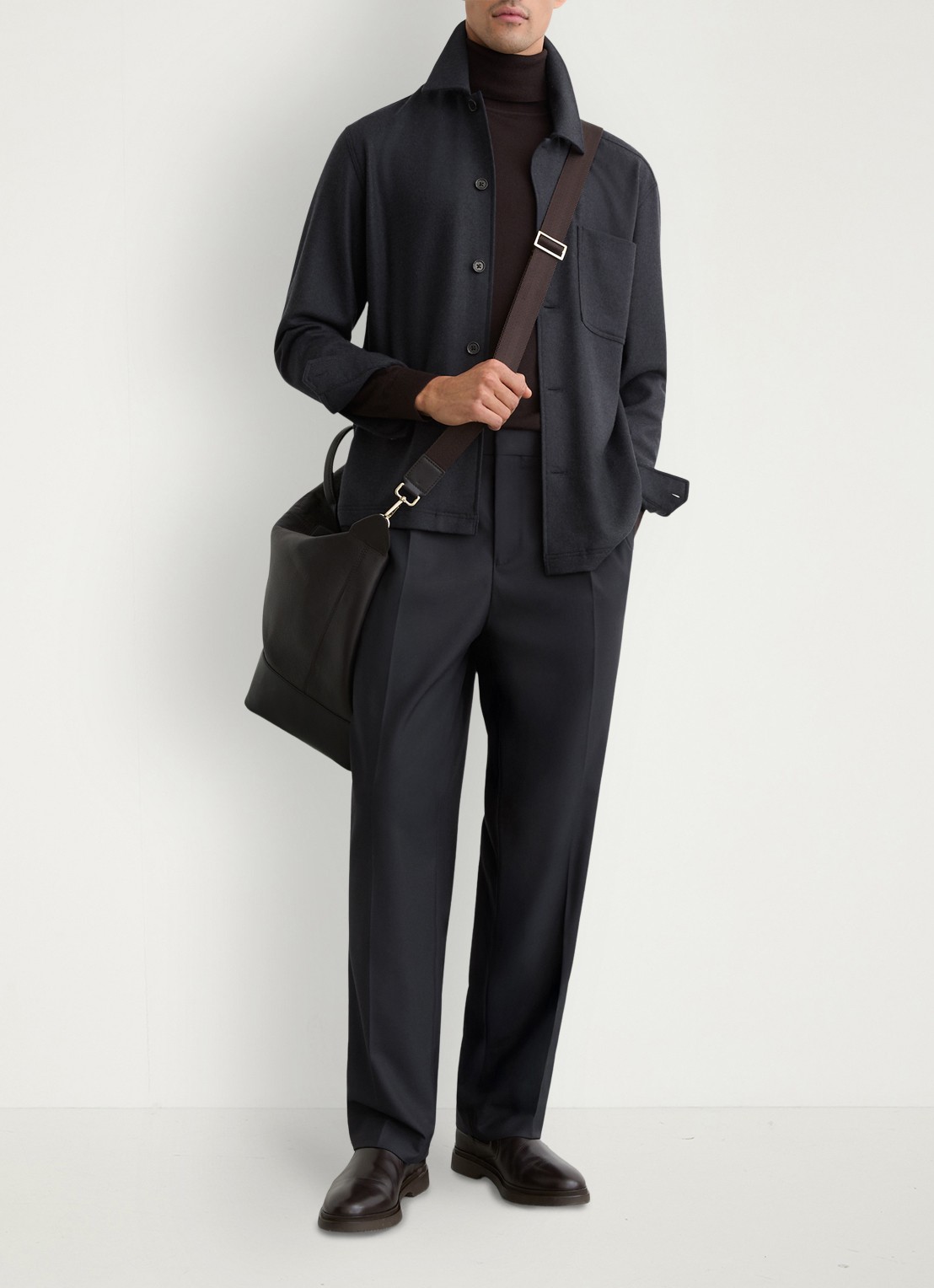 Reiss Cooper overshirt  met borstzak - voorkant 3 donkerblauw