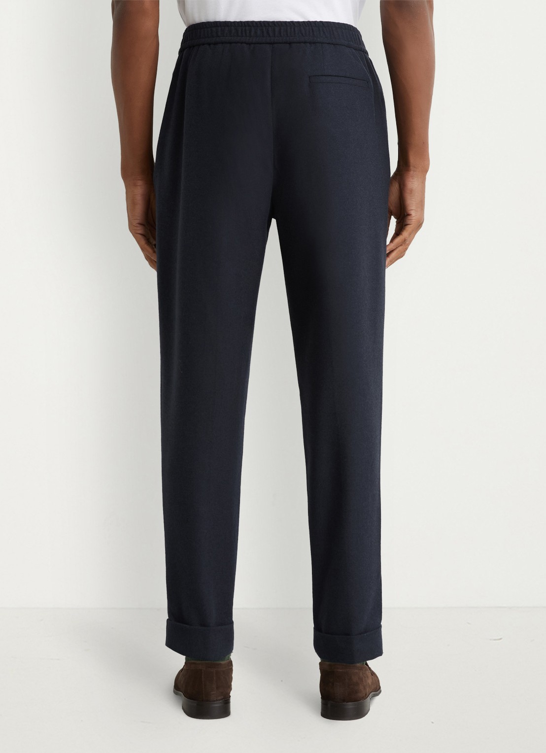 Reiss Cooper pantalon in wolblend met paspelzakken  - achterkant 6 donkerblauw