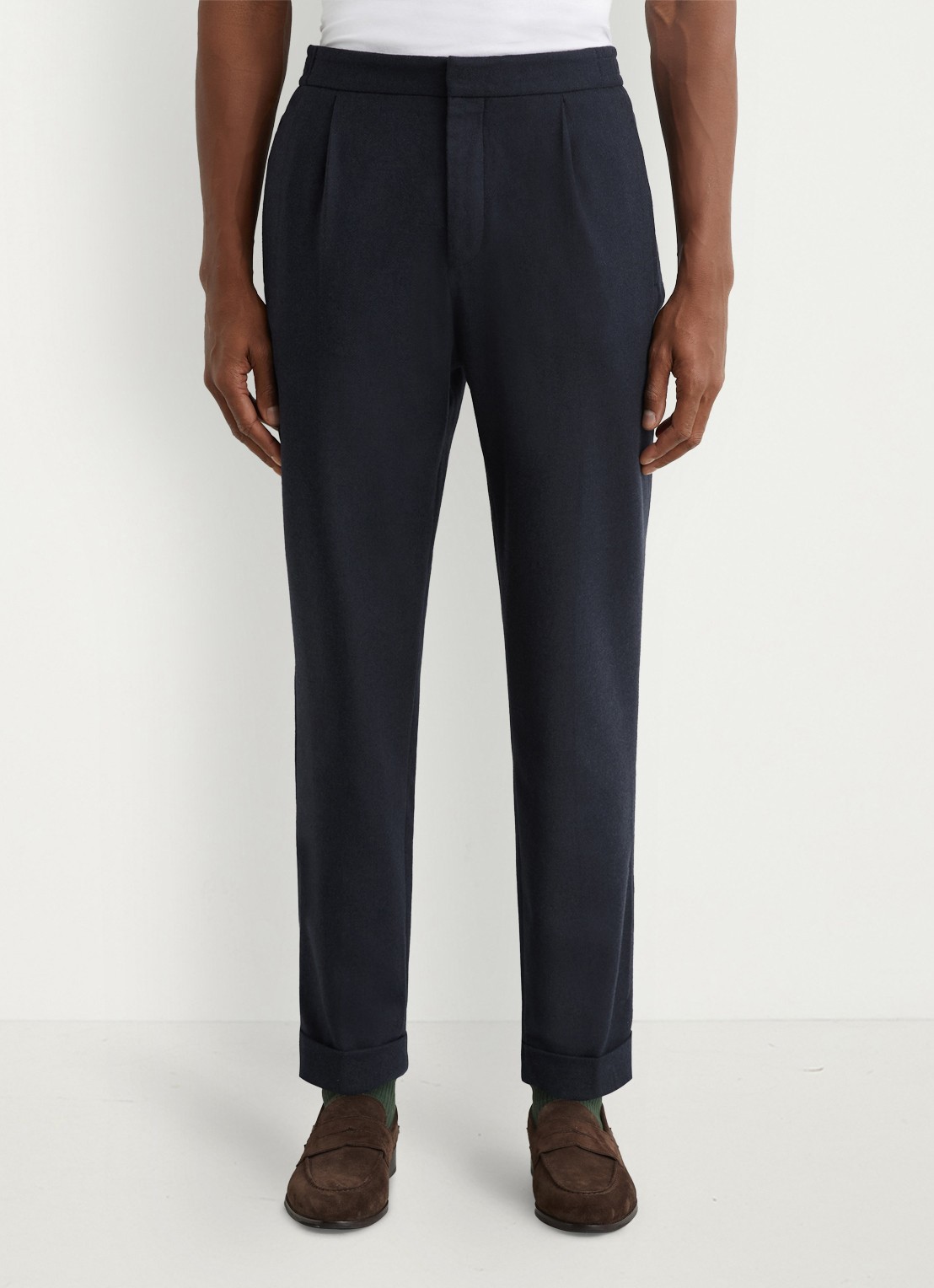 Reiss Cooper pantalon in wolblend met paspelzakken  - detail 3 donkerblauw