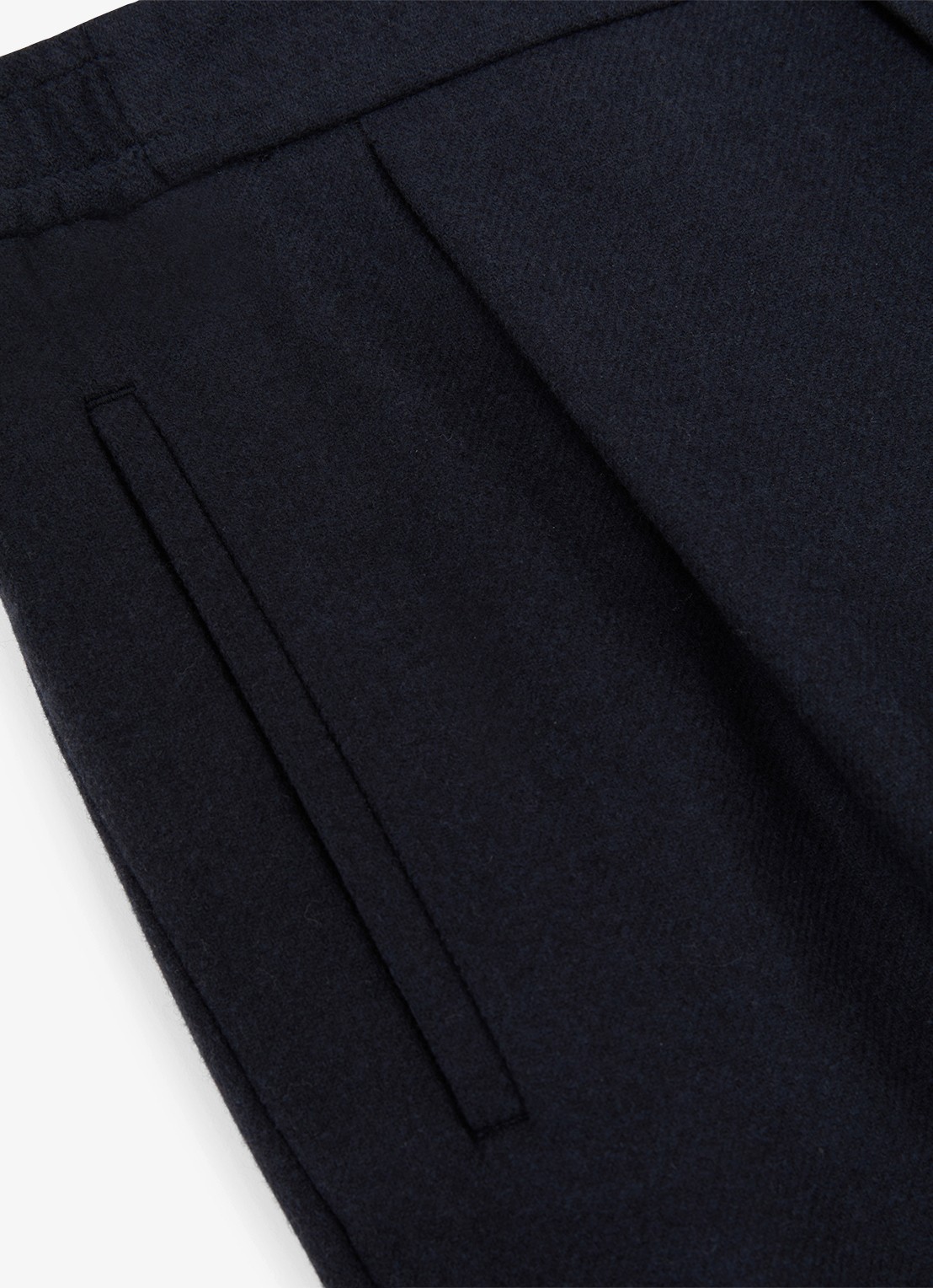 Reiss Cooper pantalon in wolblend met paspelzakken  - detail 4 donkerblauw