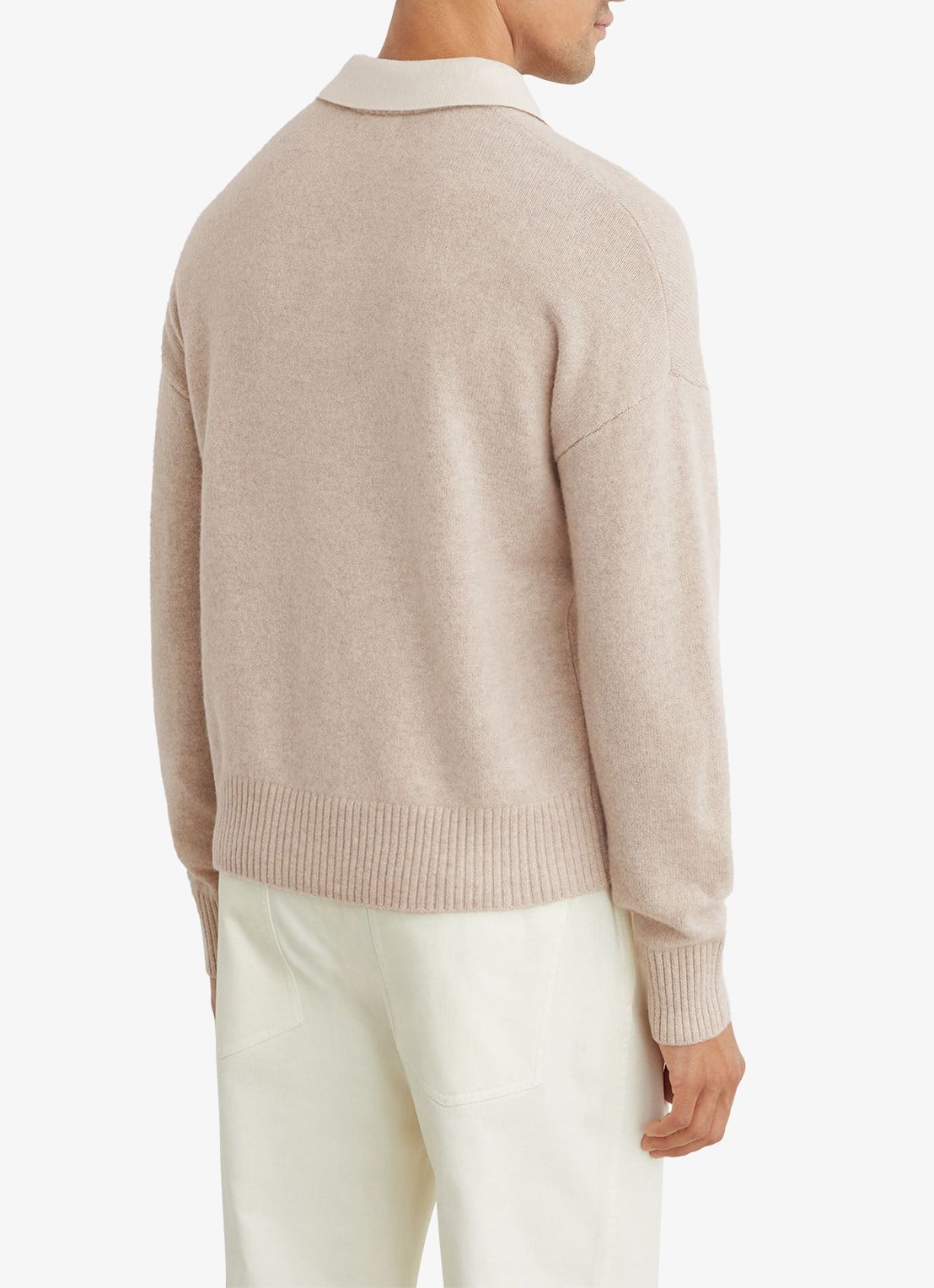 Reiss Corey fijngebreide trui van wol - achterkant 5 oatmeal / beige