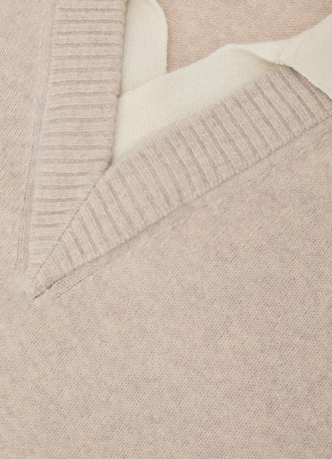 Reiss Corey fijngebreide trui van wol - detail 4 oatmeal / beige