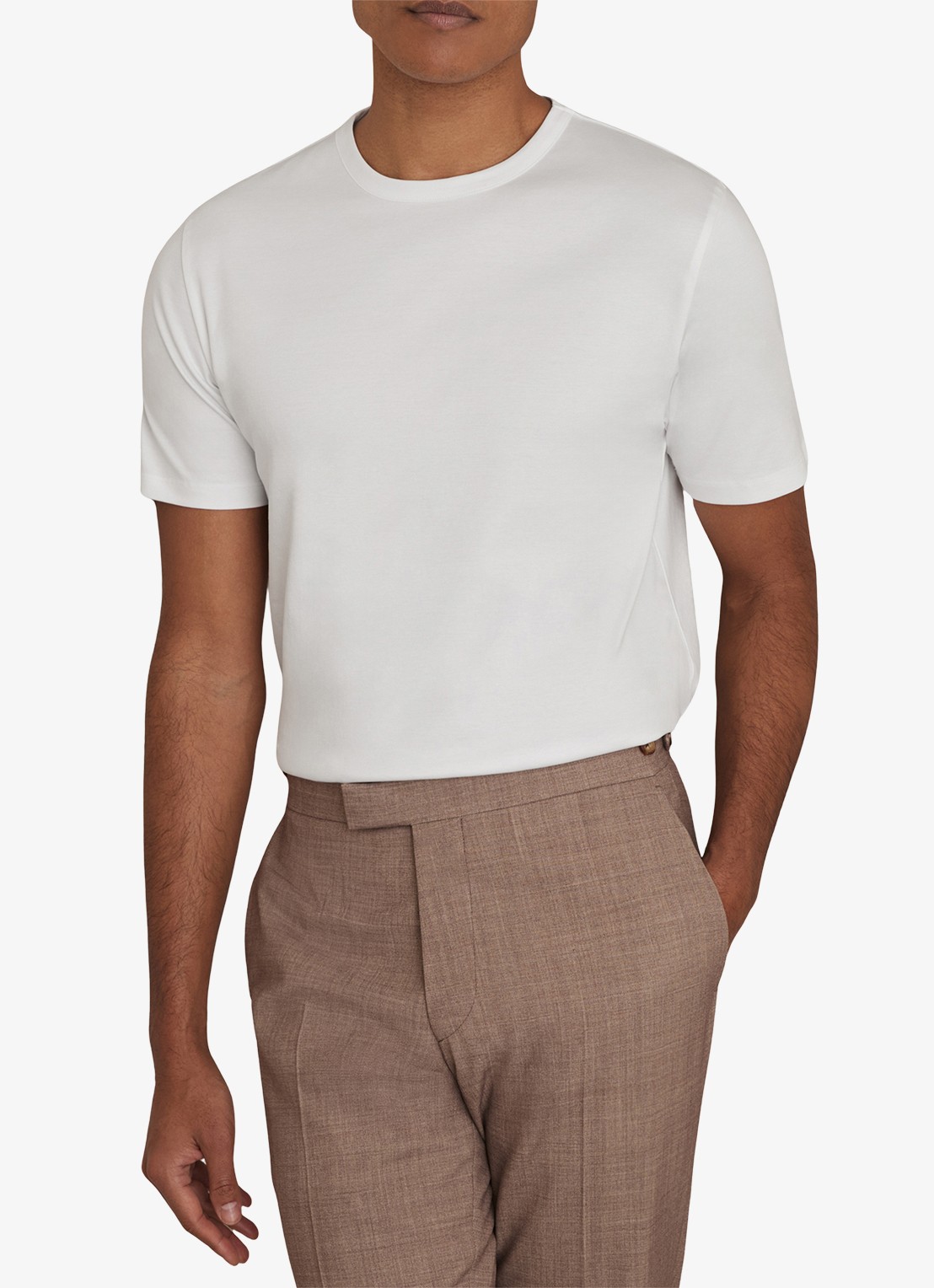 Reiss Count T-shirt met stretch - detail wit