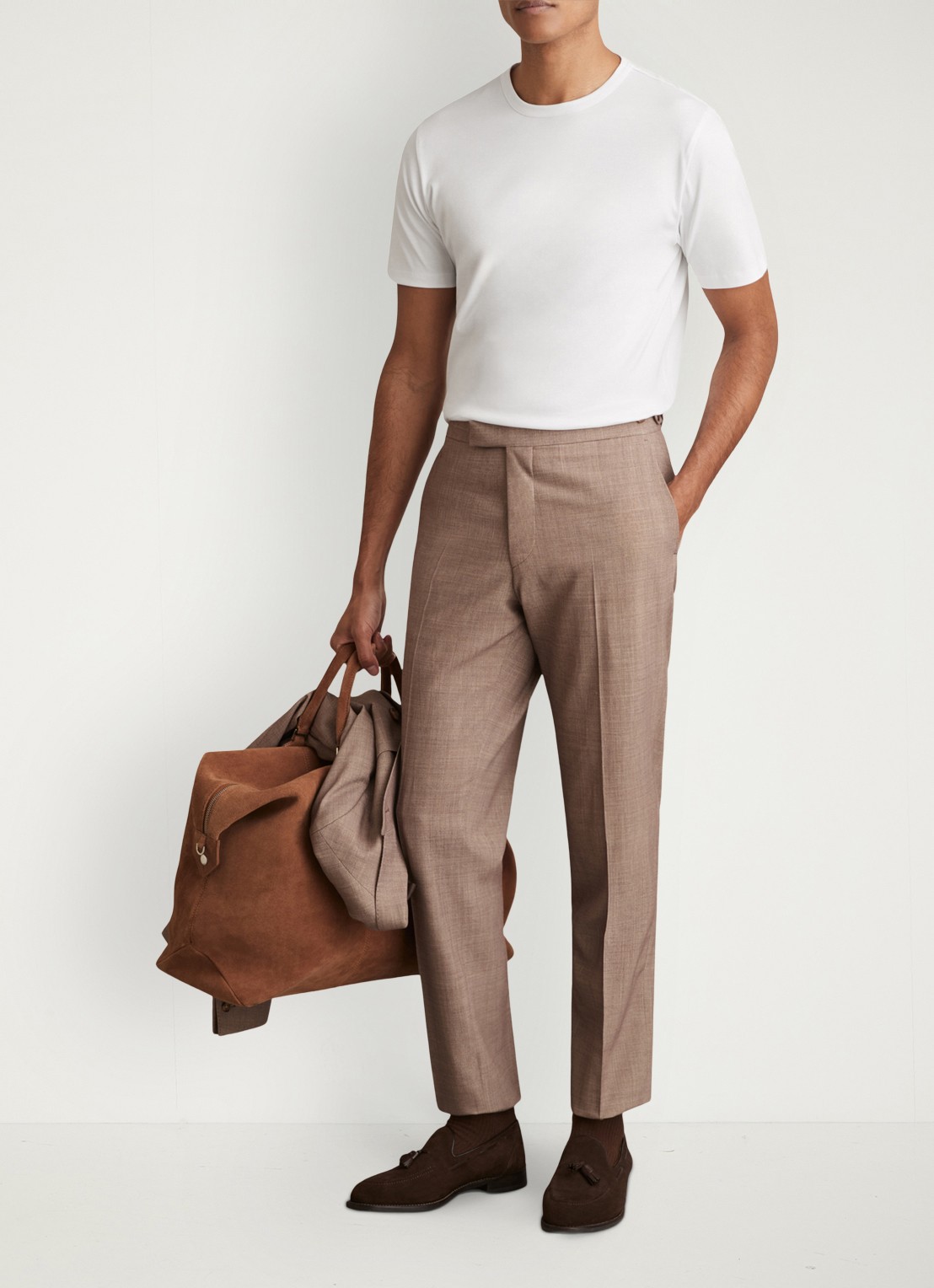 Reiss Count T-shirt met stretch - voorkant 5 wit