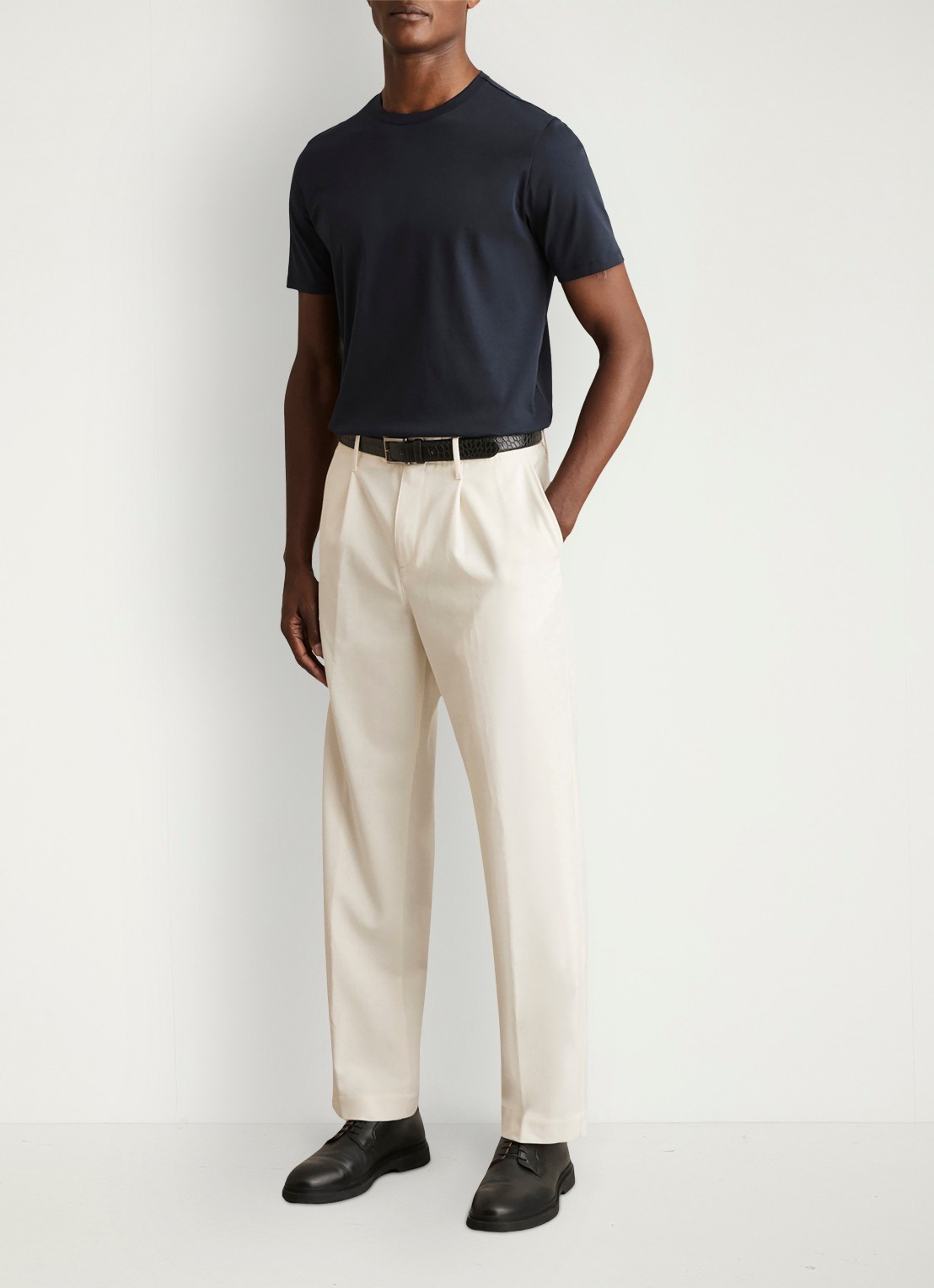 Reiss Count T-shirt met stretch - voorkant 2 donkerblauw