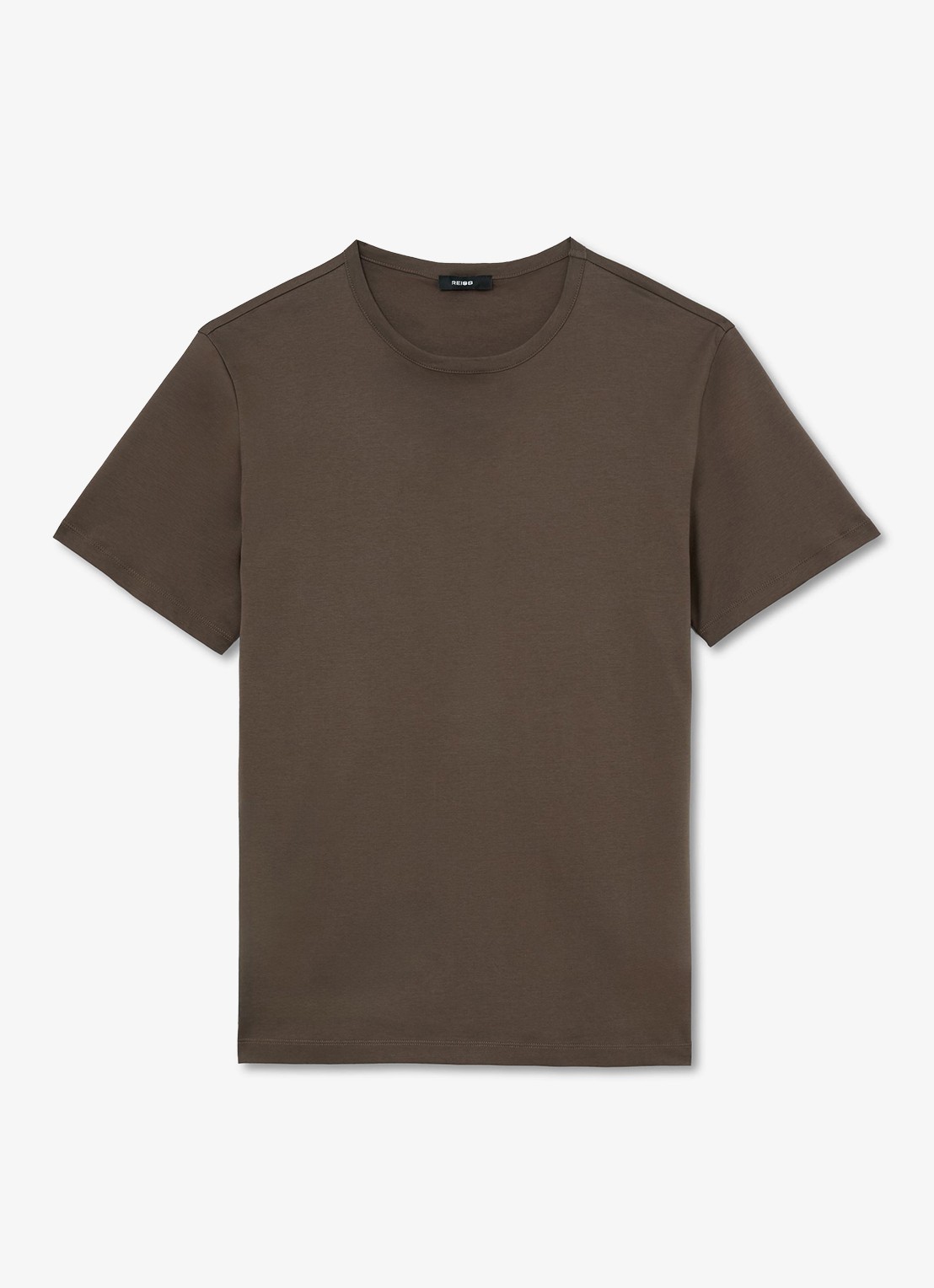 Reiss Count T-shirt met stretch - voorkant 5 taupe