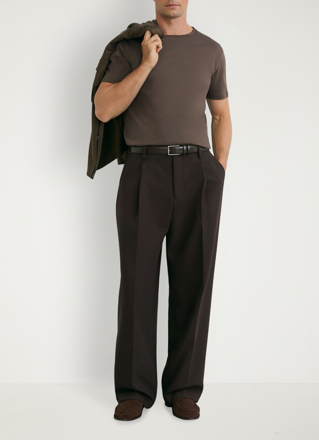Reiss Count T-shirt met stretch - voorkant 6 taupe