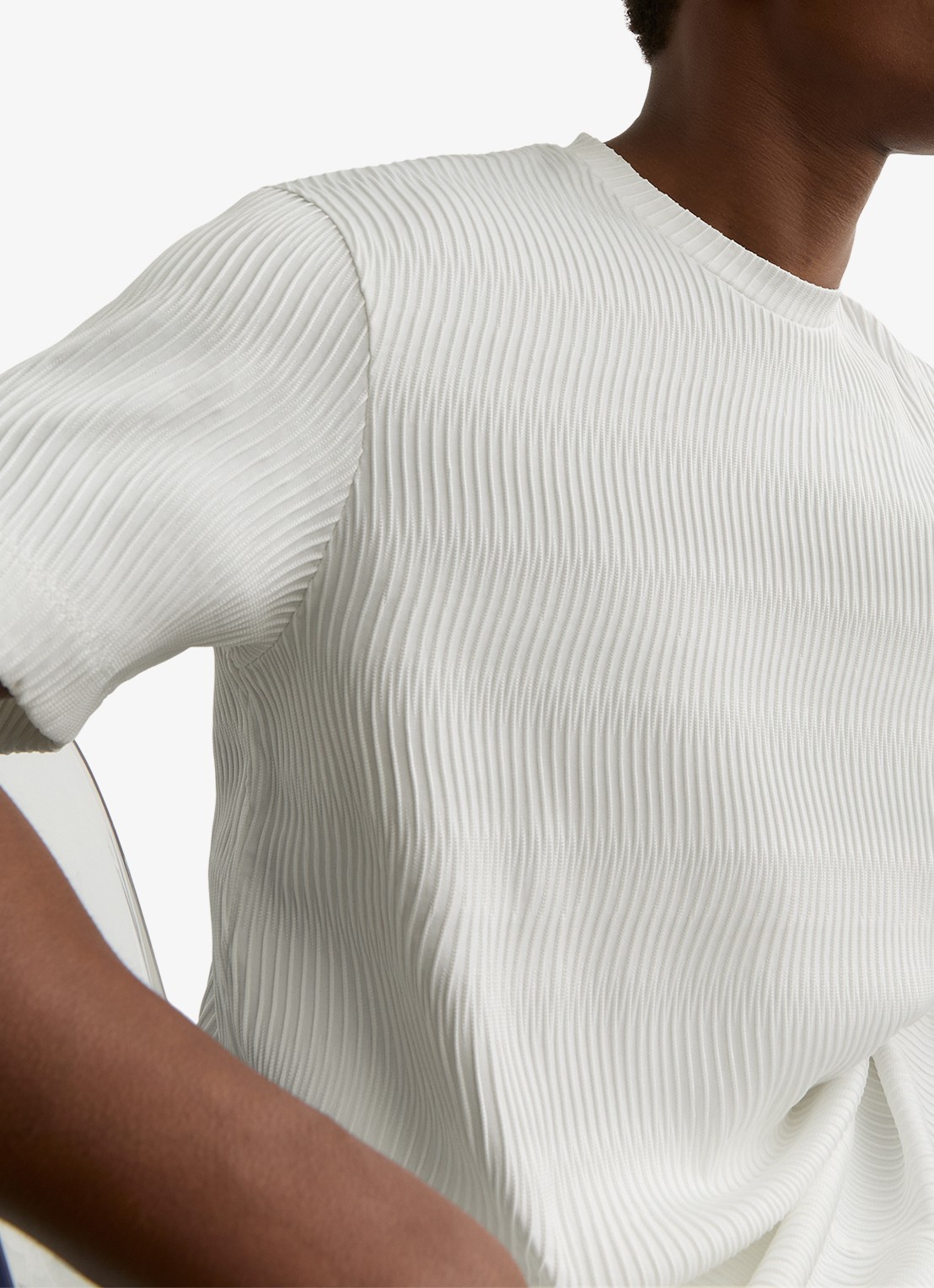 Reiss Cox T-shirt met structuur - detail 2 white / wit