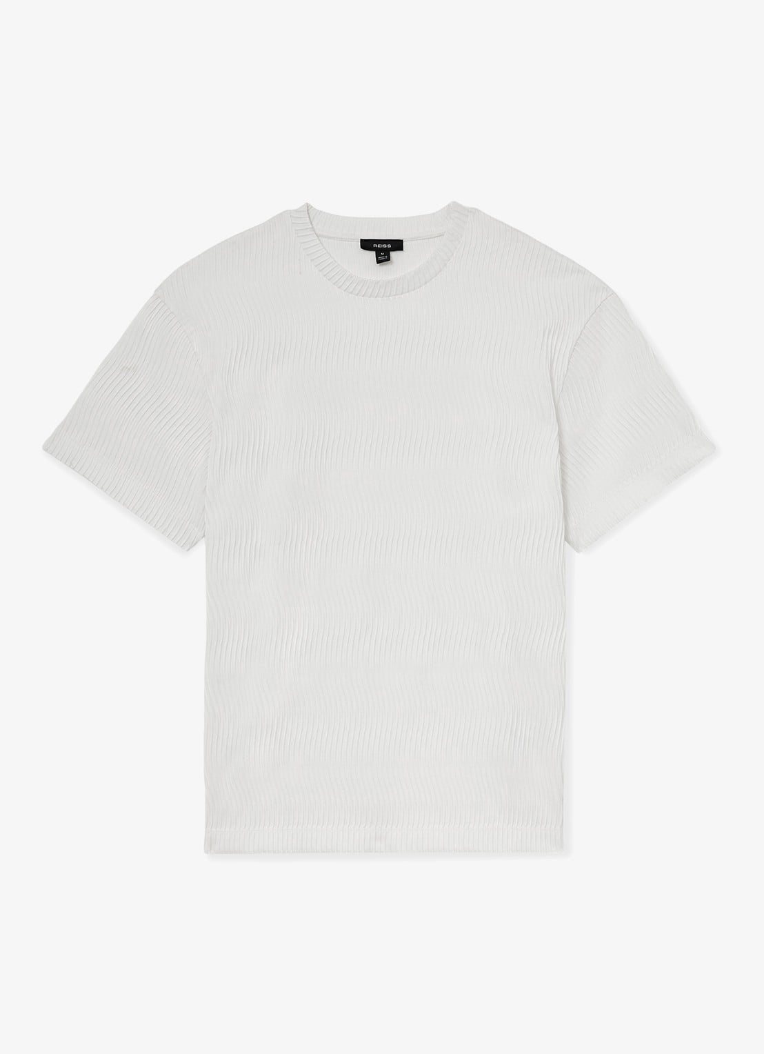 Reiss Cox T-shirt met structuur - voorkant 5 white / wit