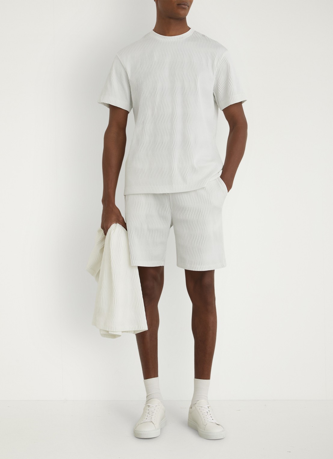 Reiss Cox T-shirt met structuur - voorkant 6 white / wit