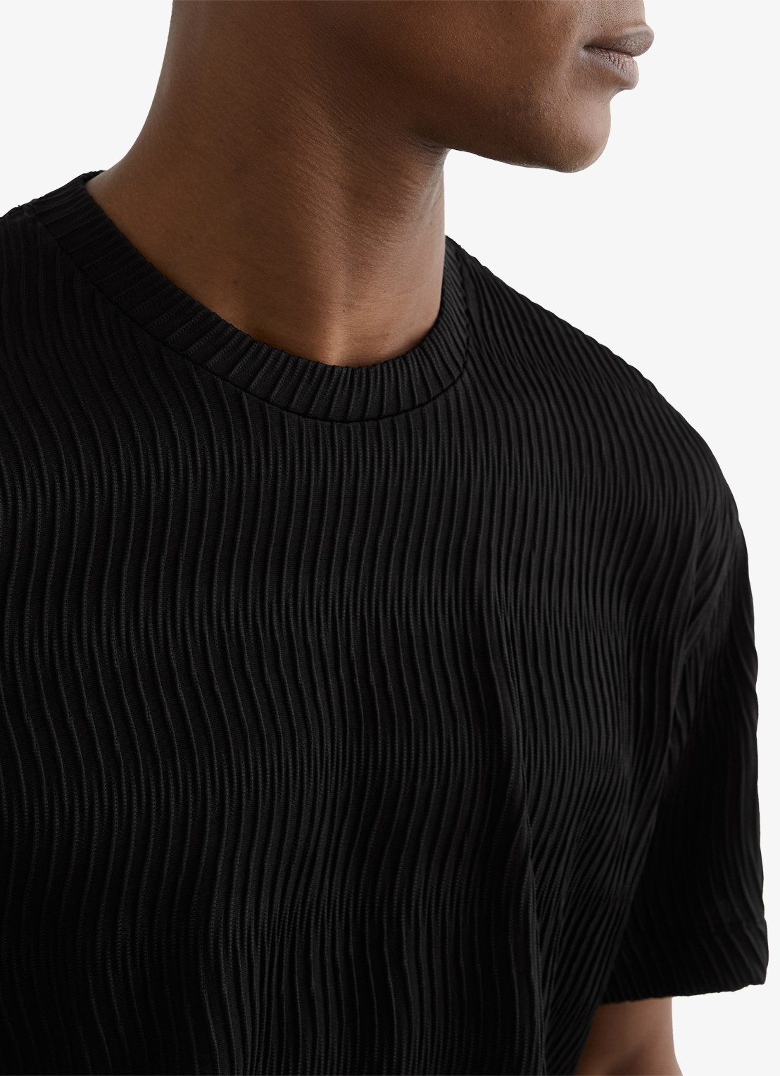 Reiss Cox T-shirt met structuur - detail 2 black / zwart