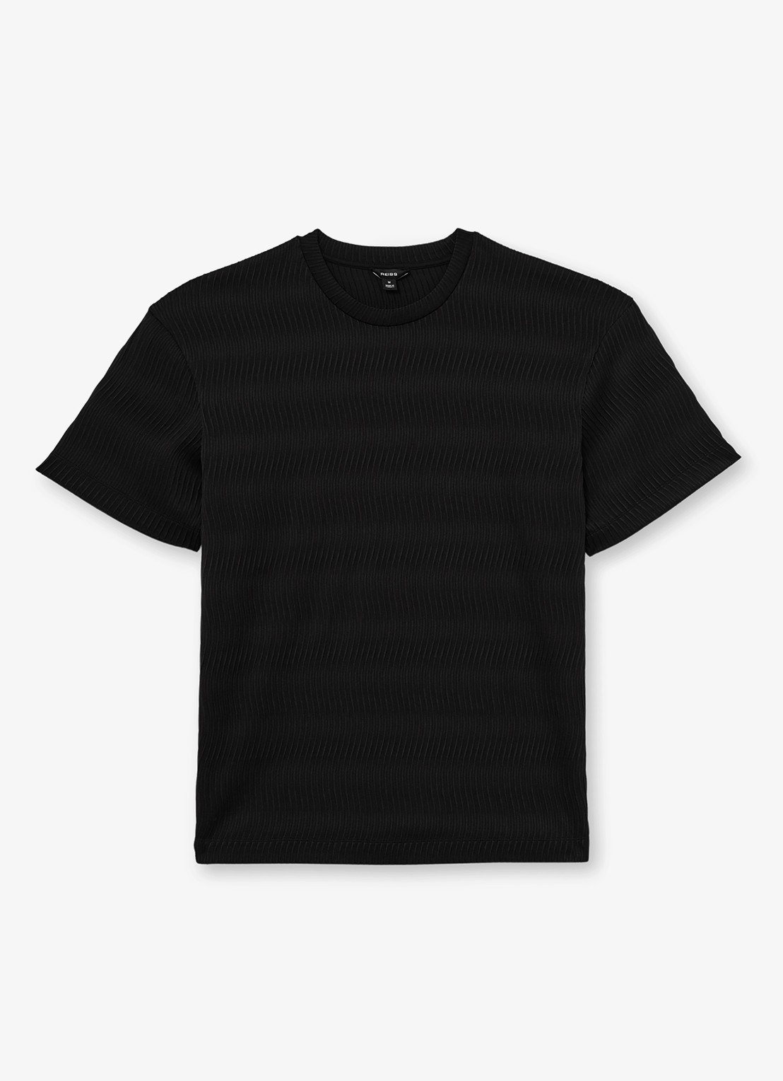 Reiss Cox T-shirt met structuur - voorkant 5 black / zwart