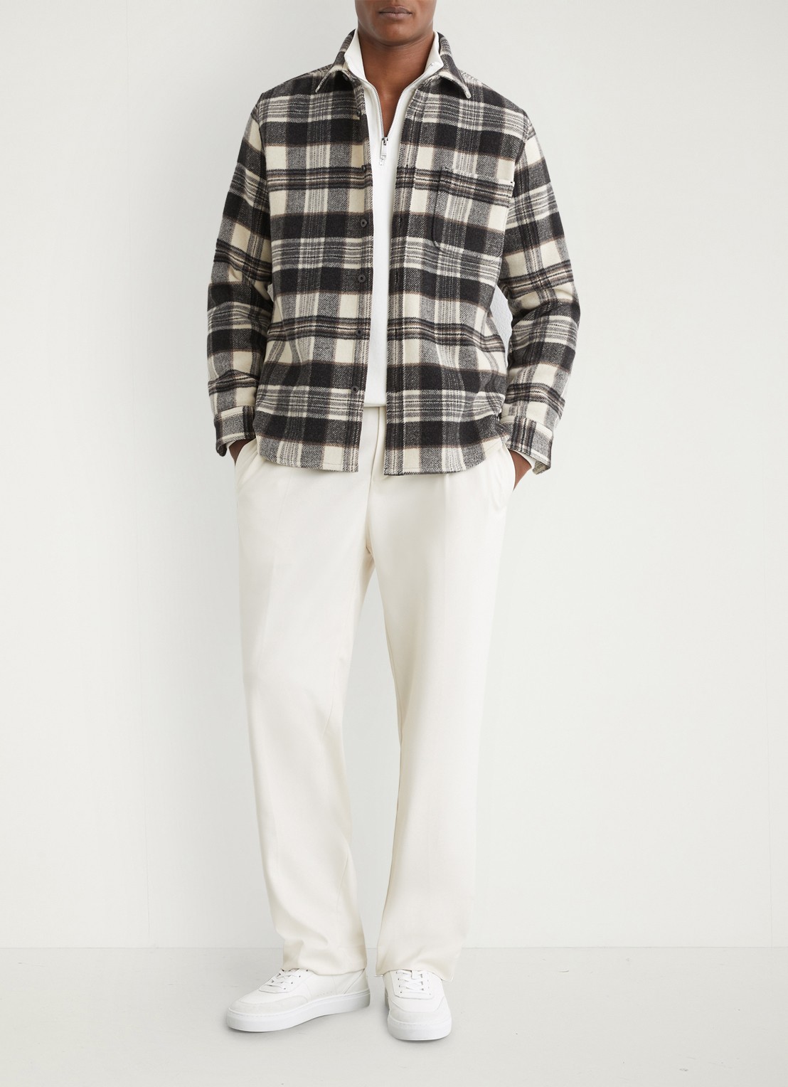 Reiss Crosby overshirt in wolblend - voorkant 2 grijs