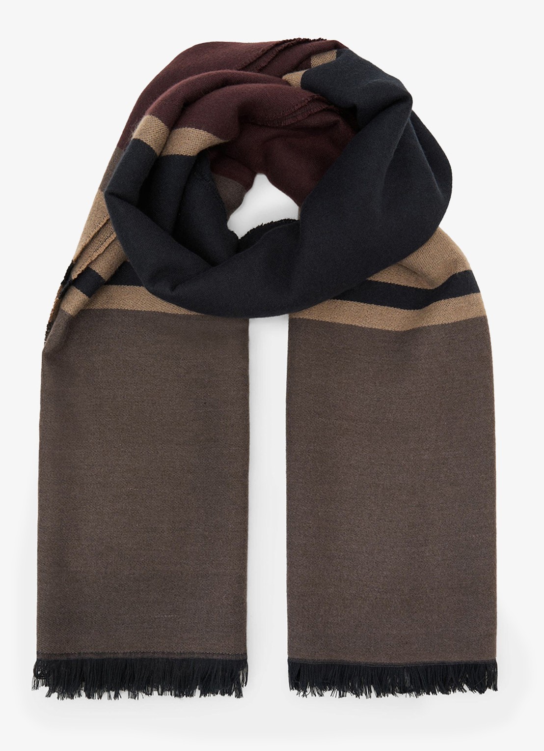 Reiss Cynthia sjaal met streepprint - detail 3 grijs