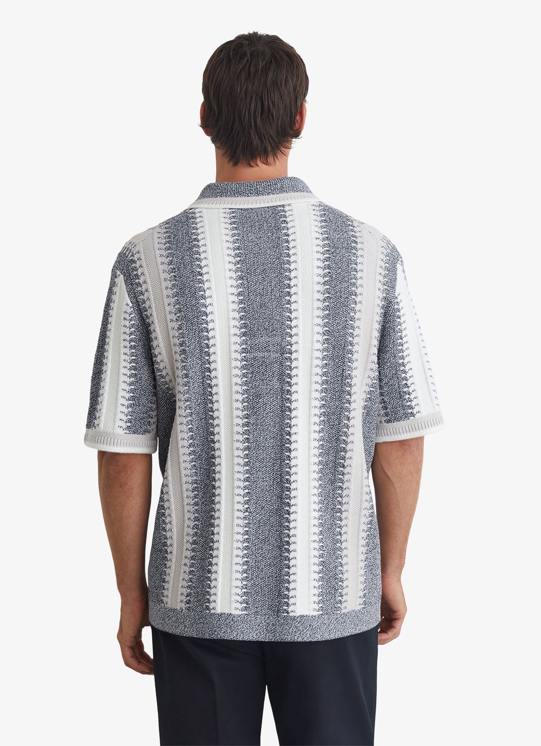 Reiss Dale regular fit overhemd met streepprint - achterkant 7 lichtblauw