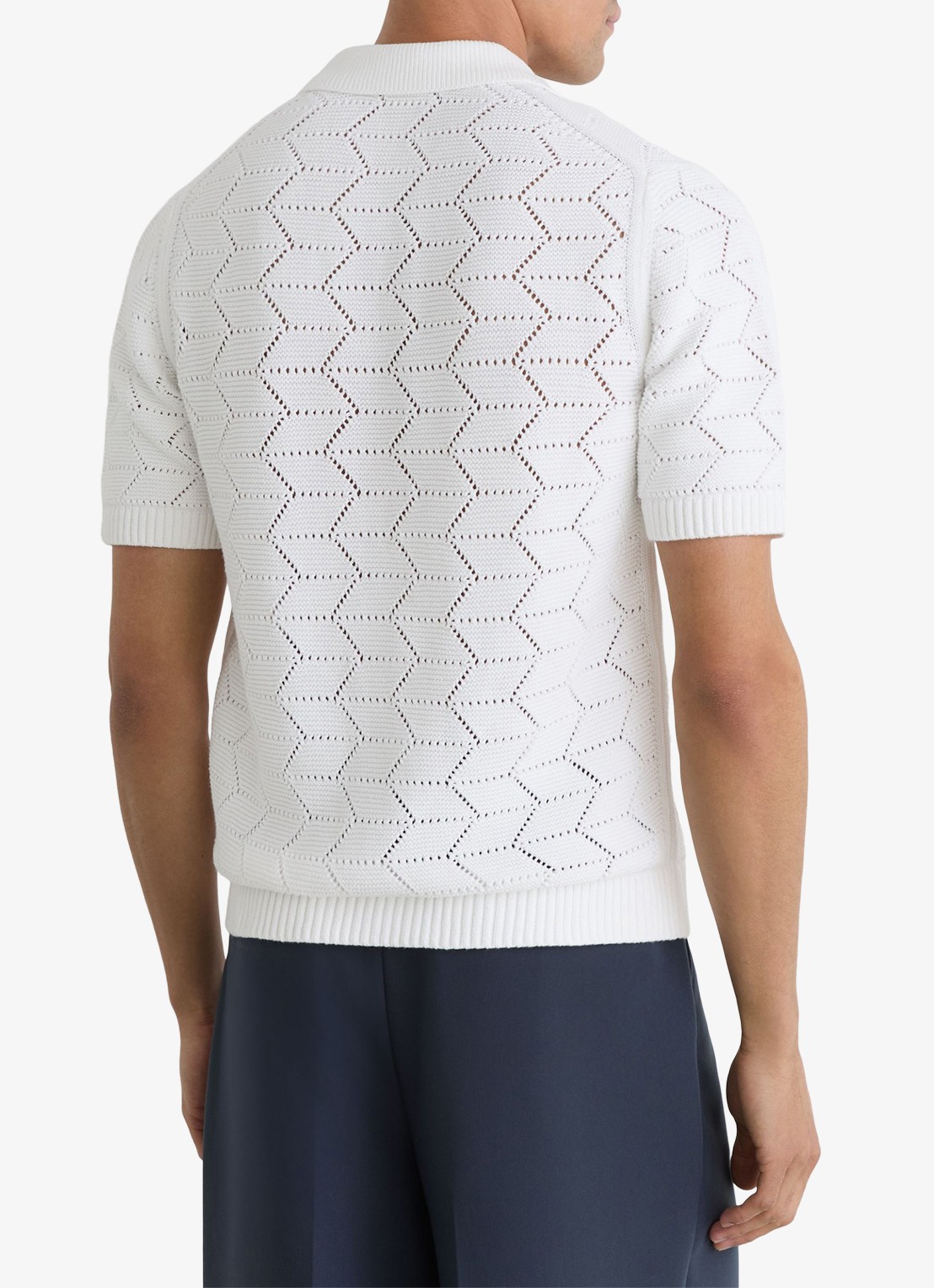 Reiss Dalkeith fijngebreide trui met polokraag - achterkant white / wit