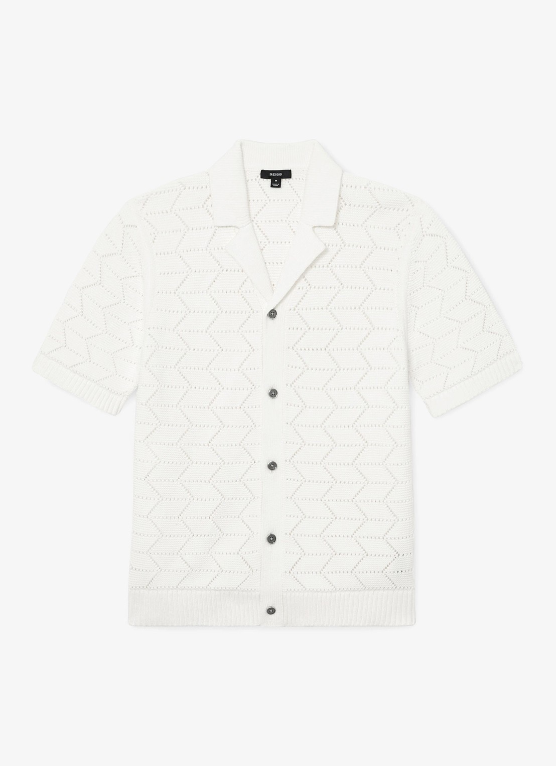 Reiss Dalkeith fijngebreide trui met polokraag - voorkant 2 white / wit