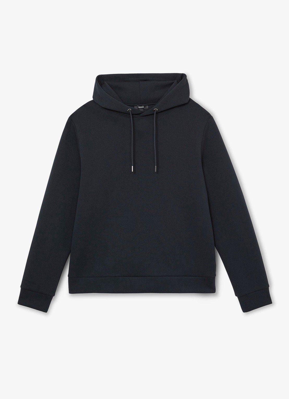 Reiss Dane hoodie met gemêleerd dessin - voorkant 2 navy / blauw