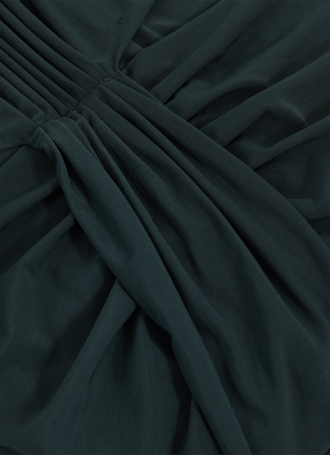 Reiss Daniella maxi jurk met halve col en plooidetail  - detail 6 donkergroen