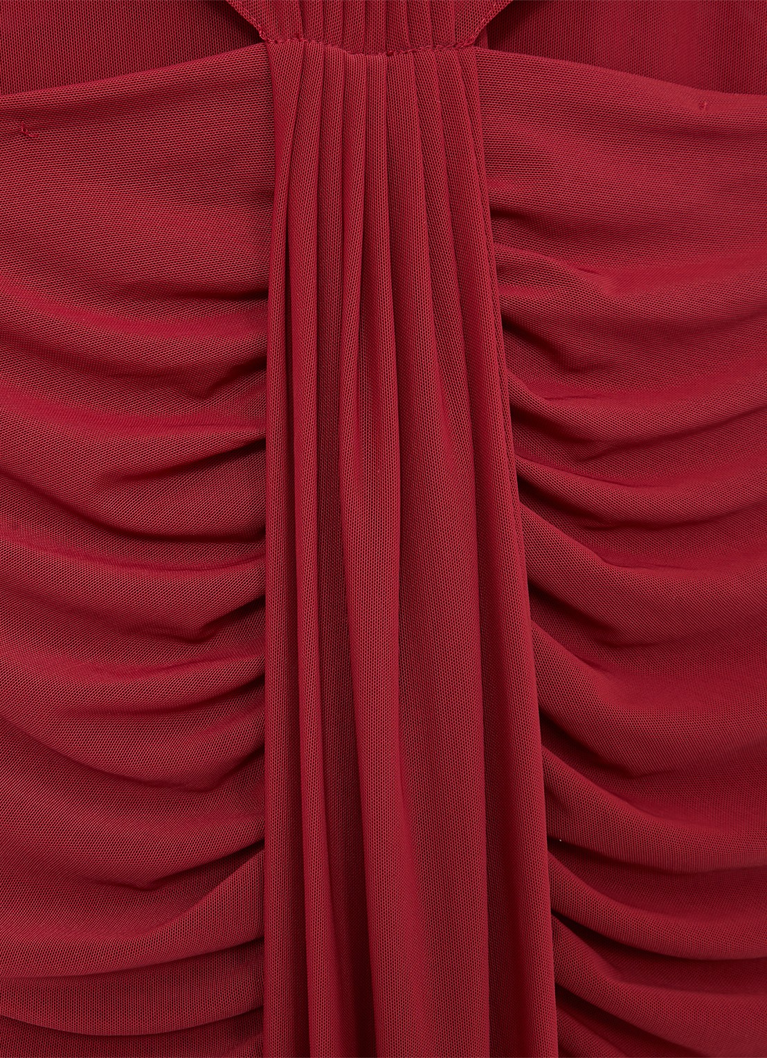 Reiss Daniella maxi jurk met halve col en plooidetail  - detail 7 bordeauxrood