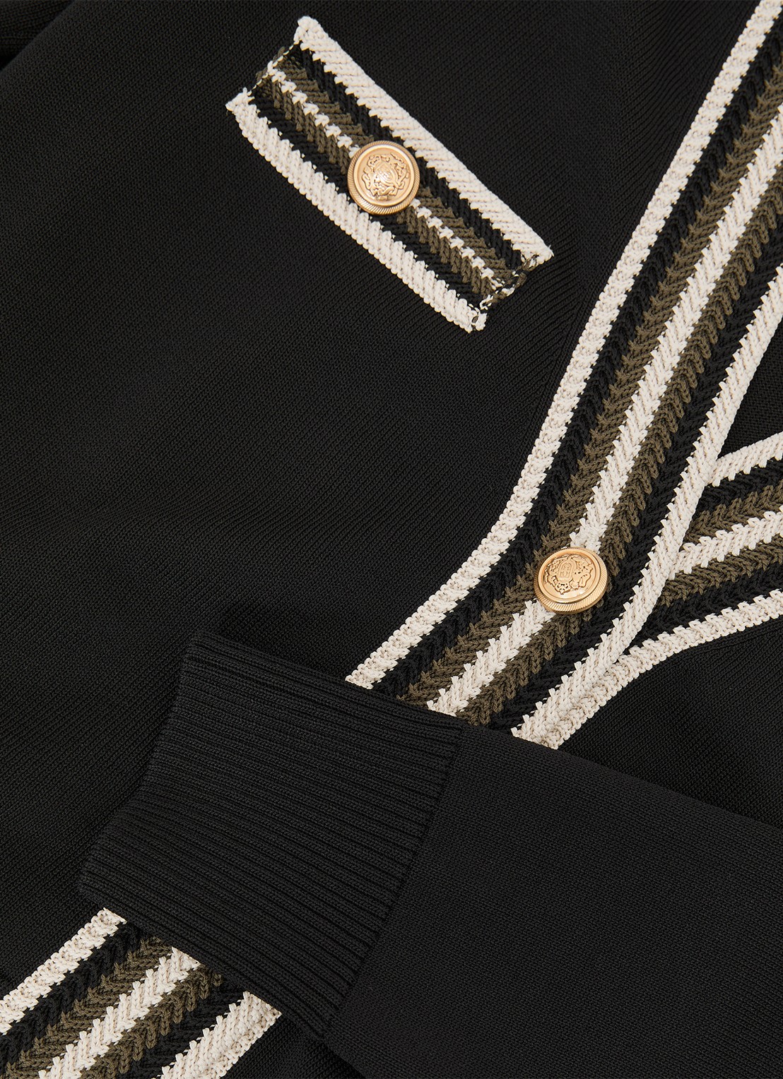 Reiss Danni fijngebreid vest met knoop detail - detail 6 zwart