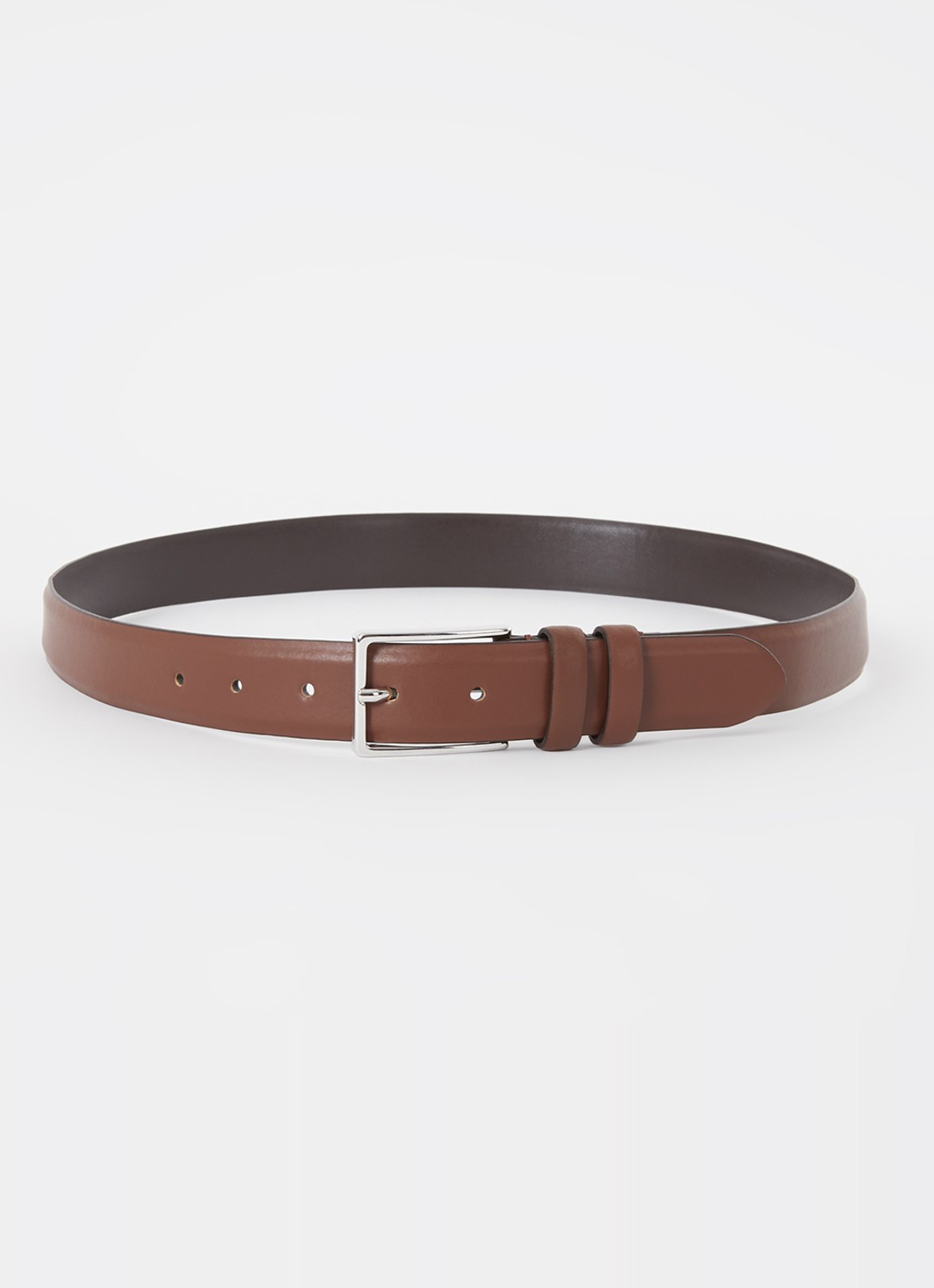Reiss Dante riem van leer  - voorkant hazelnootbruin