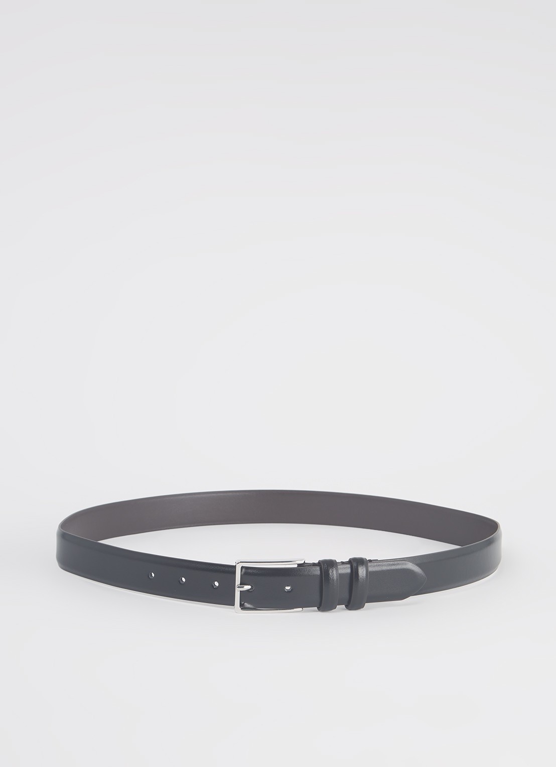 Reiss Dante riem van leer  - voorkant zwart